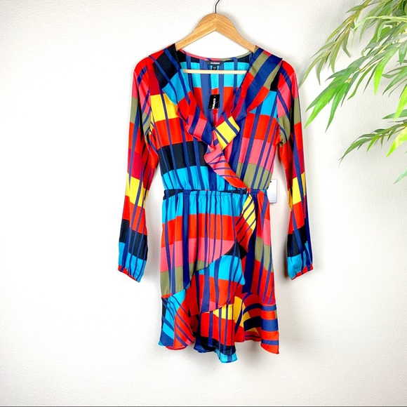 Express Ruffle Wrap Dress, Size Small - Picture 2 of 4